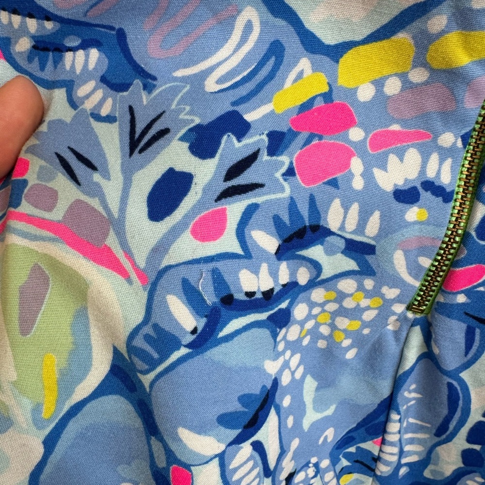 Lilly Pulitzer Carlotta Blue Peri Pinch Pinch Stretch Shift Dress - Picture 6 of 6
